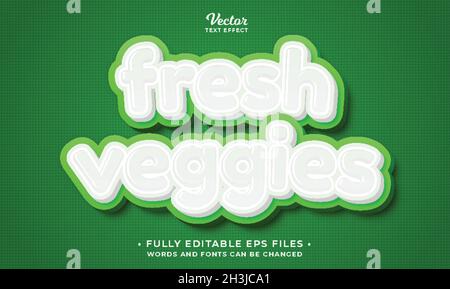 fresh vegetables text effect editable eps cc Stock Vector