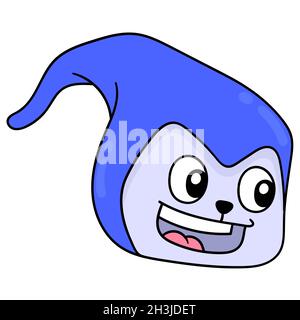 smiling monster head emoticon with a happy smiling face Stock Vector