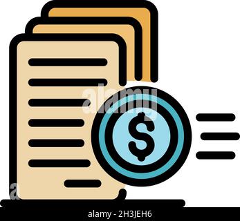 Money declaration icon. Outline money declaration vector icon color flat isolated Stock Vector