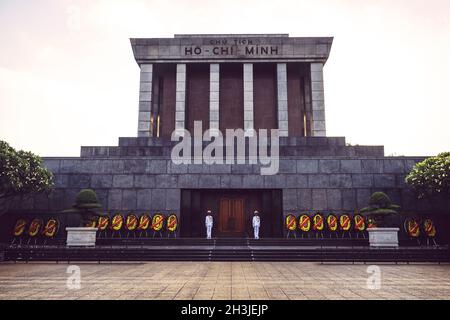 HANOI, VIETNAM - JUNE 27, 2015: Ho Chi Min mausoleum in Hanoi (Vietnam) Stock Photo