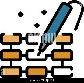 Radio engineer repair icon. Outline radio engineer repair vector icon color flat isolated Stock Vector
