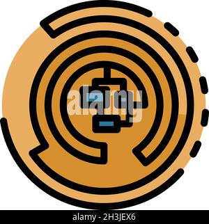 Radio engineer solder icon. Outline radio engineer solder vector icon color flat isolated Stock Vector