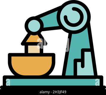 Nano robot icon. Outline nano robot vector icon color flat isolated Stock Vector