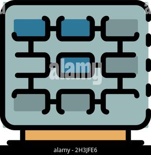 Radio engineer device repair icon. Outline radio engineer device repair vector icon color flat isolated Stock Vector