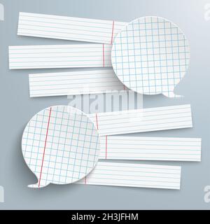 2 Checked Paper Speech Bubbles 6 Banners PiAd Stock Photo