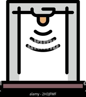 Wireless metal detector icon. Outline wireless metal detector vector icon color flat isolated Stock Vector
