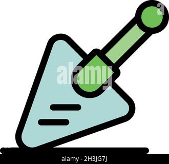 Putty knife tool icon. Outline putty knife tool vector icon color flat isolated Stock Vector
