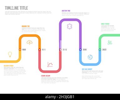 Vector light curved Infographic timeline report template with 3d ...