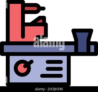 Milling machine tool icon. Outline milling machine tool vector icon color flat isolated Stock Vector