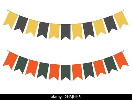 Pennant banner streamers, vector illustration. Hanging flags. Party garland decor. Holiday bunting Stock Vector