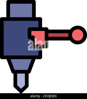 Metal milling machine icon. Outline metal milling machine vector icon color flat isolated Stock Vector