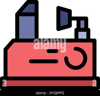 Engineer milling machine icon. Outline engineer milling machine vector icon color flat isolated Stock Vector