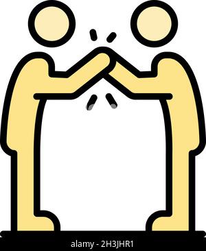 Competition arm wrestle icon. Outline Competition arm wrestle vector icon color flat isolated Stock Vector