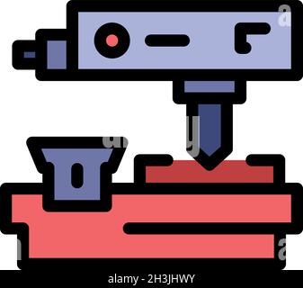 Business milling machine icon. Outline business milling machine vector icon color flat isolated Stock Vector
