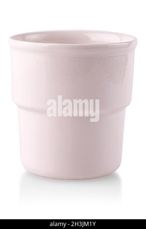 white porcelain cup without handle isolated on white background Stock Photo