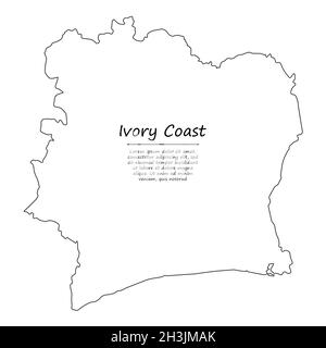 Ivory Coast map in modern style with flag of Ivory Coast on left side ...