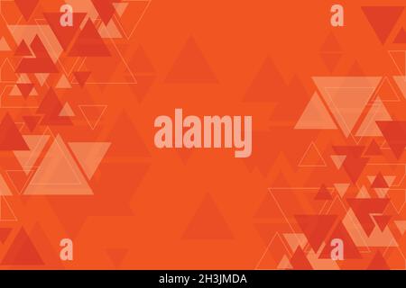 Vector geometric triangle orange and red background, abstract pattern, symmetrical and geometrical template, graphic layout, triangles Stock Vector