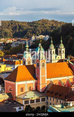 Aerial view of Ljubljana in Slovenia Stock Photo