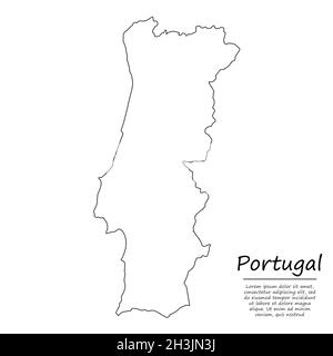 Portugal map on white background 4710474 Vector Art at Vecteezy