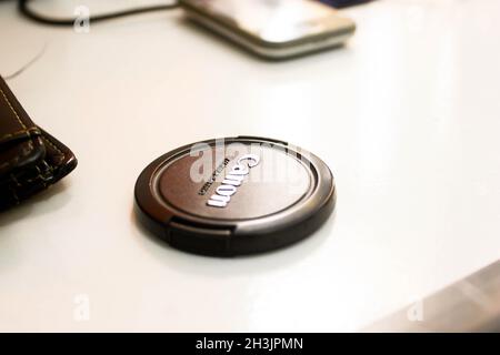 A Canon camera lens cap Stock Photo