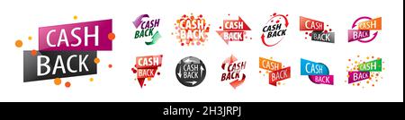 A set of vector cashback icons on a white background Stock Vector