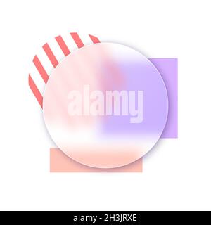 Vector background in glass morphism style . Editable illustration Stock Vector
