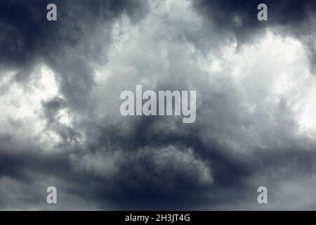 Large overcast clouds in sky Stock Photo