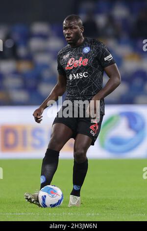 Napoli, Italia. 28th Oct, 2021. Kalidou Koulibaly of SSC Napoli during the Serie A 2021/2022 football match between SSC Napoli and Bologna FC at Diego Armando Maradona stadium in Napoli (Italy), October 28th, 2021. Photo Cesare Purini/Insidefoto Credit: insidefoto srl/Alamy Live News Stock Photo