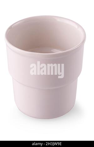 white porcelain cup without handle isolated on white background Stock Photo