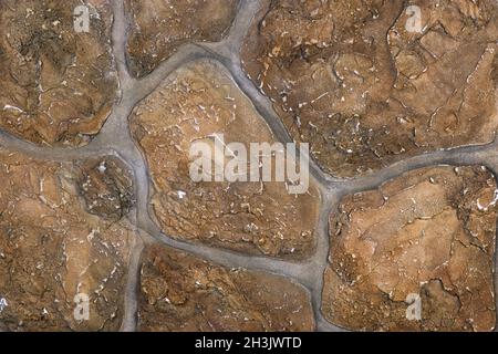 Wall fragment made of the big  stones Stock Photo