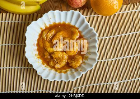 Acorda de camarao - traditional shellfish bread soup, Portuguese dish Stock Photo