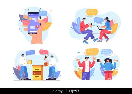 Life and interaction in social media Stock Vector