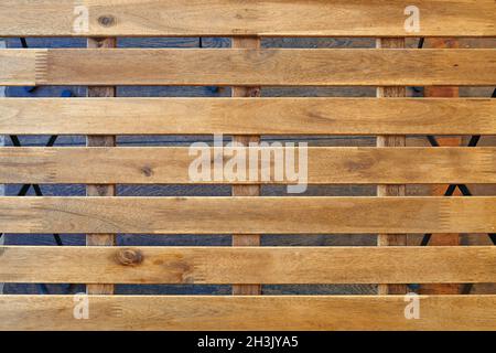 Brown wooden texture from garden table view from above Stock Photo