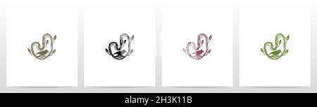 Letter Shaped Nest Logo Design J Stock Vector