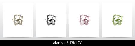 Letter Shaped Nest Logo Design R Stock Vector
