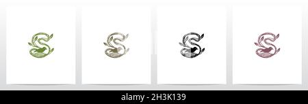Letter Shaped Nest Logo Design S Stock Vector