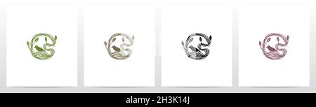 Letter Shaped Nest Logo Design C Stock Vector