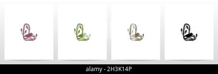 Letter Shaped Nest Logo Design L Stock Vector