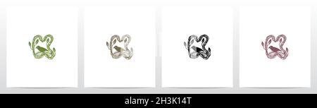 Letter Shaped Nest Logo Design K Stock Vector