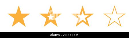 Different star icons isolated on white background Stock Vector