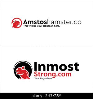 Modern icon animal rabbit initial logo design Stock Vector