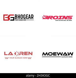 Modern wordmark combination gear pixel business industrial logo design Stock Vector