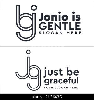 Icon letter initial bj jg logo monogram Stock Vector