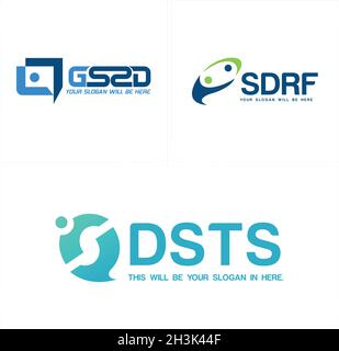 Modern communication chat application people logo design Stock Vector