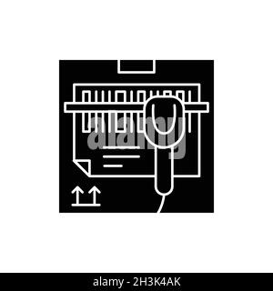 Barcode reading olor line icon. Pictogram for web page, mobile app, promo. UI UX GUI design element. Editable stroke. Stock Vector