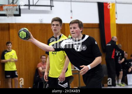 Handball LS Men U20: Germany vs. Belgium - 03.11.2017 in Steinbach Stock Photo