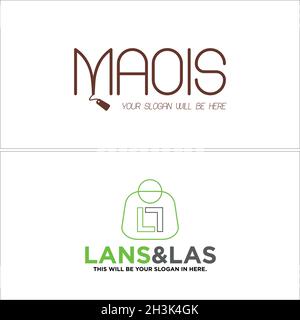 Modern retail business shopping bag price tag flat line art logo design Stock Vector