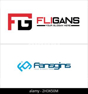 Initial letter FG modern design logo vector template Stock Vector