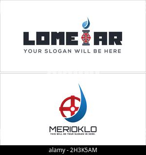 Modern set repair service plumbing logo design Stock Vector