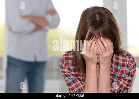 Mature couple having relationship problems Stock Photo